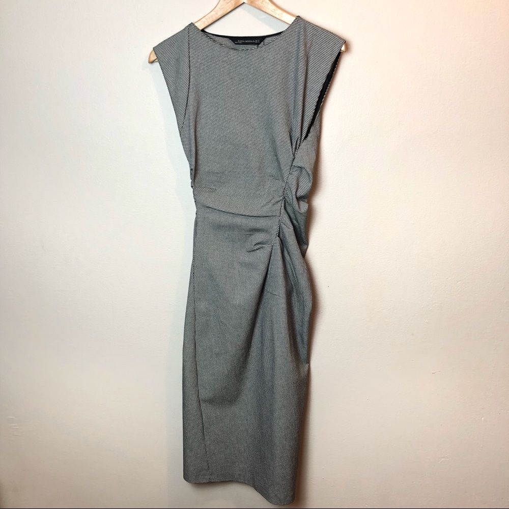 ZARA • Houndstooth Gingham Dress
